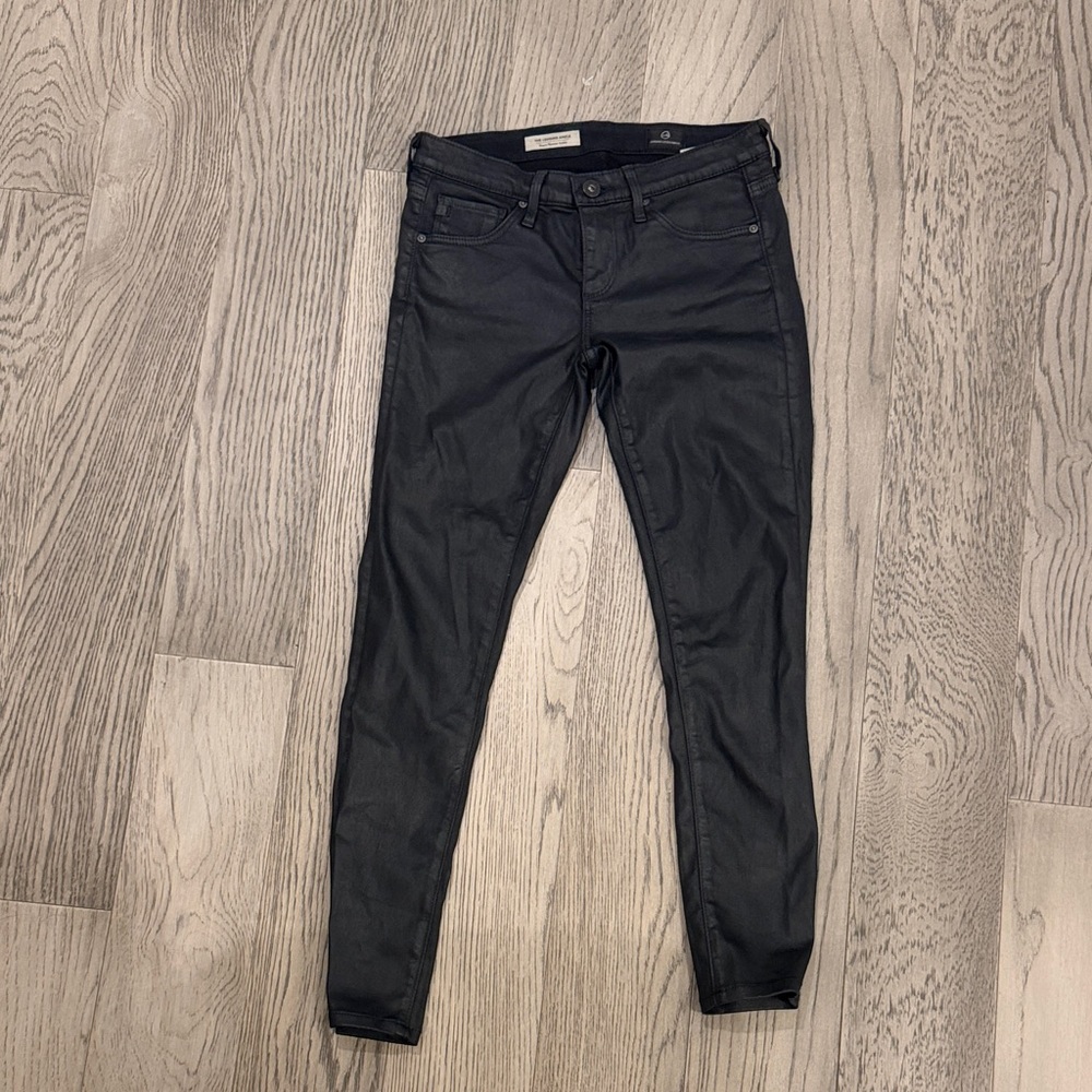 AG Adriano Goldschmied Black Skinny Leatherette Pants